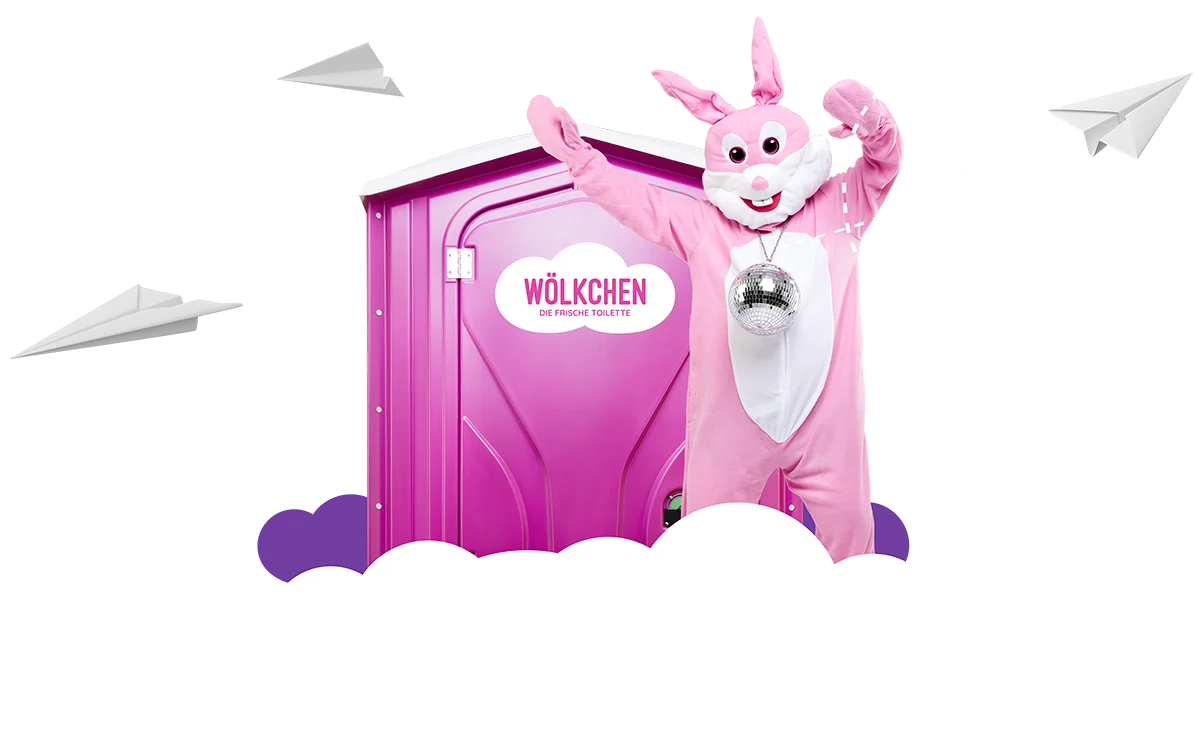 News Wölkchen mit Hase und Papierfliegern